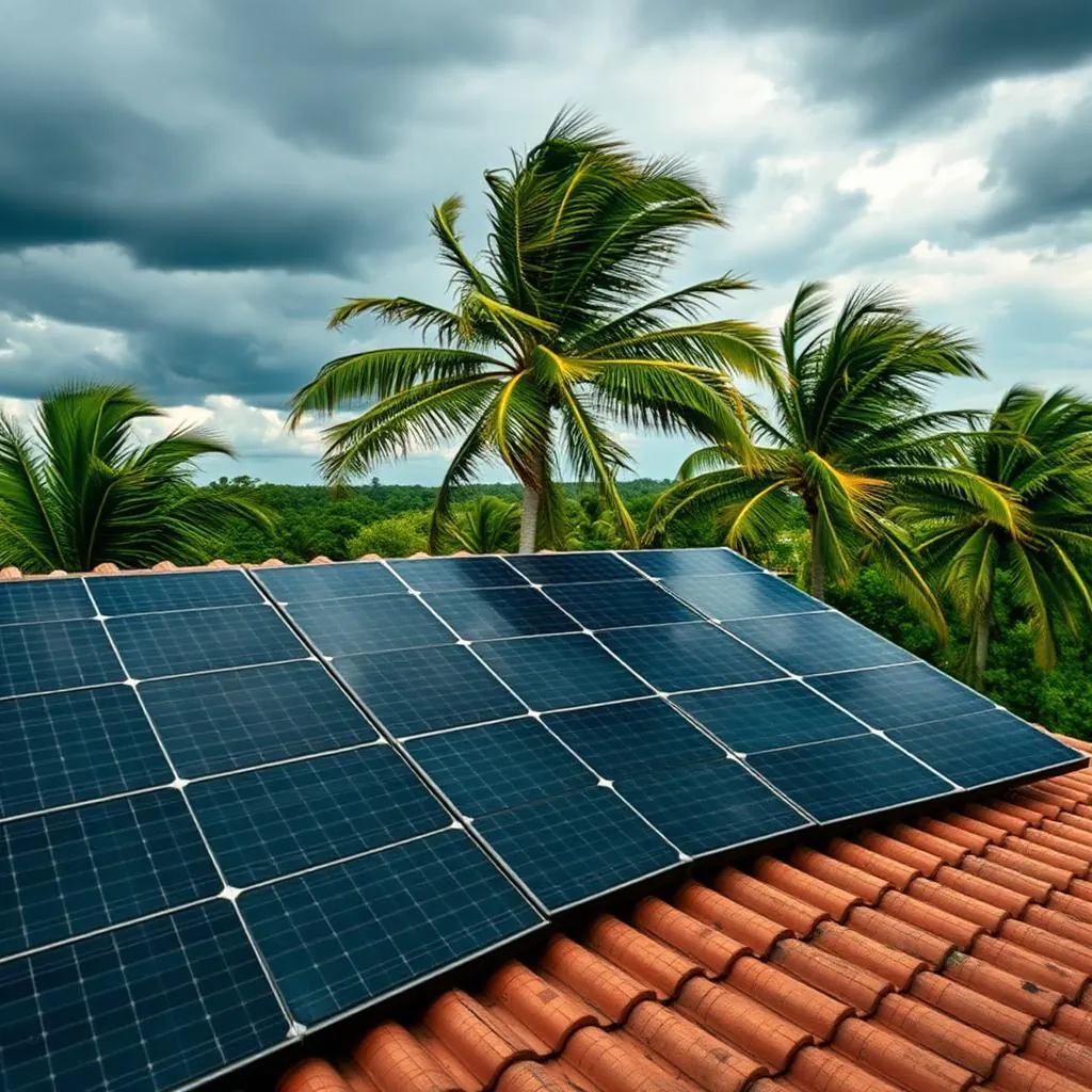 Solar panels on a Gulf Coast Brownsville roof engineered for hurricane-force winds